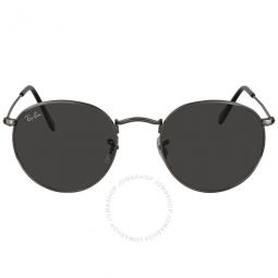 Round Metal Antiqued Dark GreyUnisex Sunglasses