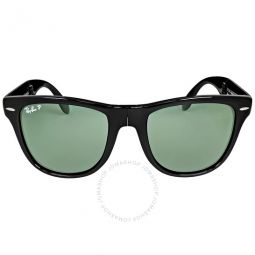 Wayfarer Folding Classic Polarized Green Classic G-15 Rectangular Unisex Sunglasses