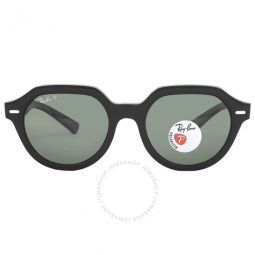 Gina Polarized Green Square Unisex Sunglasses