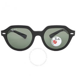 Gina Polarized Green Square Unisex Sunglasses