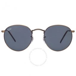 Round Metal Antiqued Blue Mens Sunglasses