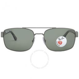Green Polarized Rectangular Mens Sunglasses
