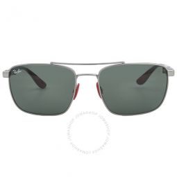 Scuderia Ferrari Dark Green Square Mens Sunglasses