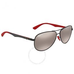 Scuderia Ferrari Silver Mirror Chromance Aviator Sunglasses