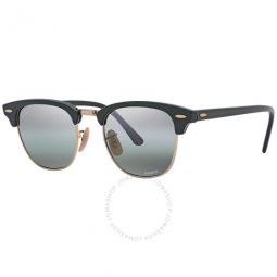 Clubmaster Chromance Silver/Green Square Unisex Sunglasses