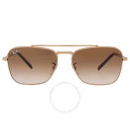 New Caravan Light Brown Gradient Square Unisex Sunglasses