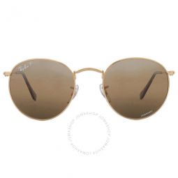 Round Metal Chromance Silver/Brown Mens Sunglasses