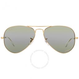 Aviator Chromance Polarized Silver/Green Unisex Sunglasses