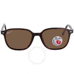 Leonard Polarized Brown Square Sunglasses