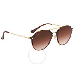 Blaze Double Bridge Brown Gradient Round Sunglasses