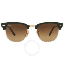 Clubmaster Folding Brown Gradient Square Unisex Sunglasses