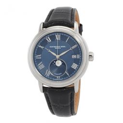 Maestro Automatic Moon Phase Blue Dial Mens Watch