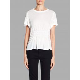 Ruched Jersey Tee - Snow