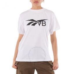 X Victoria Beckham Logo T-shirt in White, Size X-Small