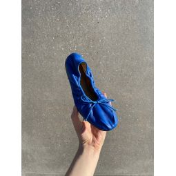 SHIRRING BALLET FLATS - Blue