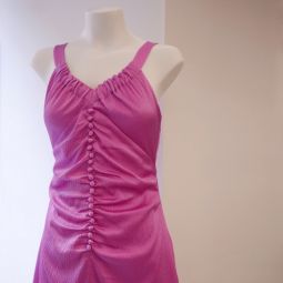 Hammered Silk Dress - Cool Pink
