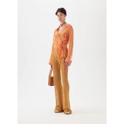 Yuri Silk Chiffon Shirt - Sunset Orange