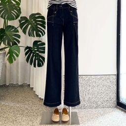 Madison Trousers in Organic Cotton Denim - Dark Blue