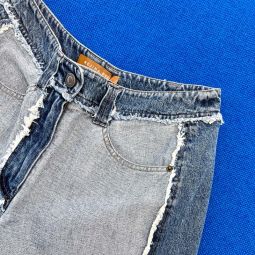 Cora Organic Cotton Denim Trousers - Washed Blue