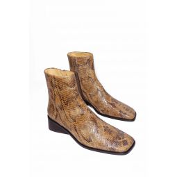 Leather Rise Ankle Boot 30mm - Brown Snake Print