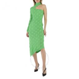 Ladies Green Kiki Lace Asymmetric Midi Dress, Brand Size 40 (US Size 6)