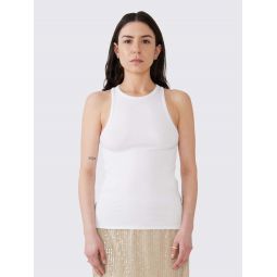 Knotted Back Rib Top - Bright White