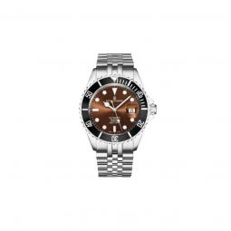 Men's Diver Stainless Steel Brown Dial Watch
