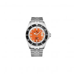 Men's Diver Stainless Steel Orange Dial Watch