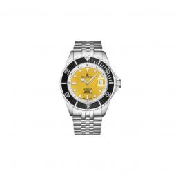 Men's Diver Stainless Steel Yellow Dial Watch