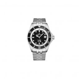 Men's Diver Stainless Steel Black Dial Watch
