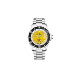 Men's Diver Stainless Steel Yellow Dial Watch