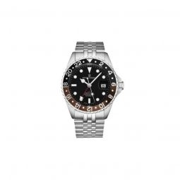 Men's Diver GMT Stainless Steel Black Dial Watch