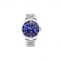 Men's Diver Stainless Steel Blue Dial Watch