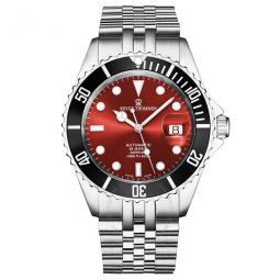 Diver Automatic Red Dial Mens Watch