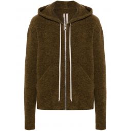 Zipped Hoodie Long Alpaca Knit