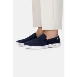 Classic Canvas And Mesh Slip On - Navy