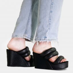 Strata Wedge Sandals - Black