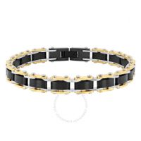 Stainless Steel with Black & Yellow Finish Men's Bracelet
