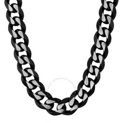 Stainless Steel Black & White Beveled Curb Link Chain