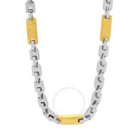 Stainless Steel with Yellow Finish Tag Link Chain