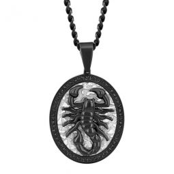 1/4CTW Black Diamond Stainless Steel with Black Finish Scorpion Pendant