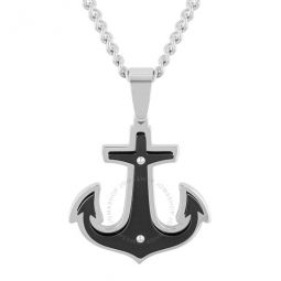 Stainless Steel Two-Tone Anchor Pendant