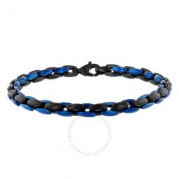 Stainless Steel with Black & Blue Finish Bracelet