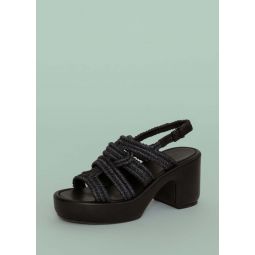 Dinel Raffia Sandal - Black