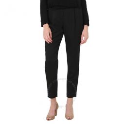 Ladies Black High-Waist Trousers, Brand Size 38 (US Size 4)
