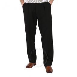 Mens Black Pleated Trousers, Brand Size 52 (Waist Size 36)