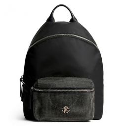 Mens Black Micro Studded Pocket Nylon Backpack