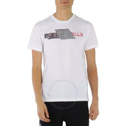 White Hotfix Crystal Logo Cotton T-shirt, Size X-Small