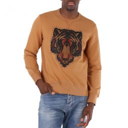 Mens Cinnamon Animalia Embroidered Sweatshirt, Size Large