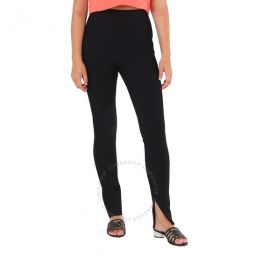 Ladies Black Zip-Detail Leggings, Brand Size 40 (US Size 6)